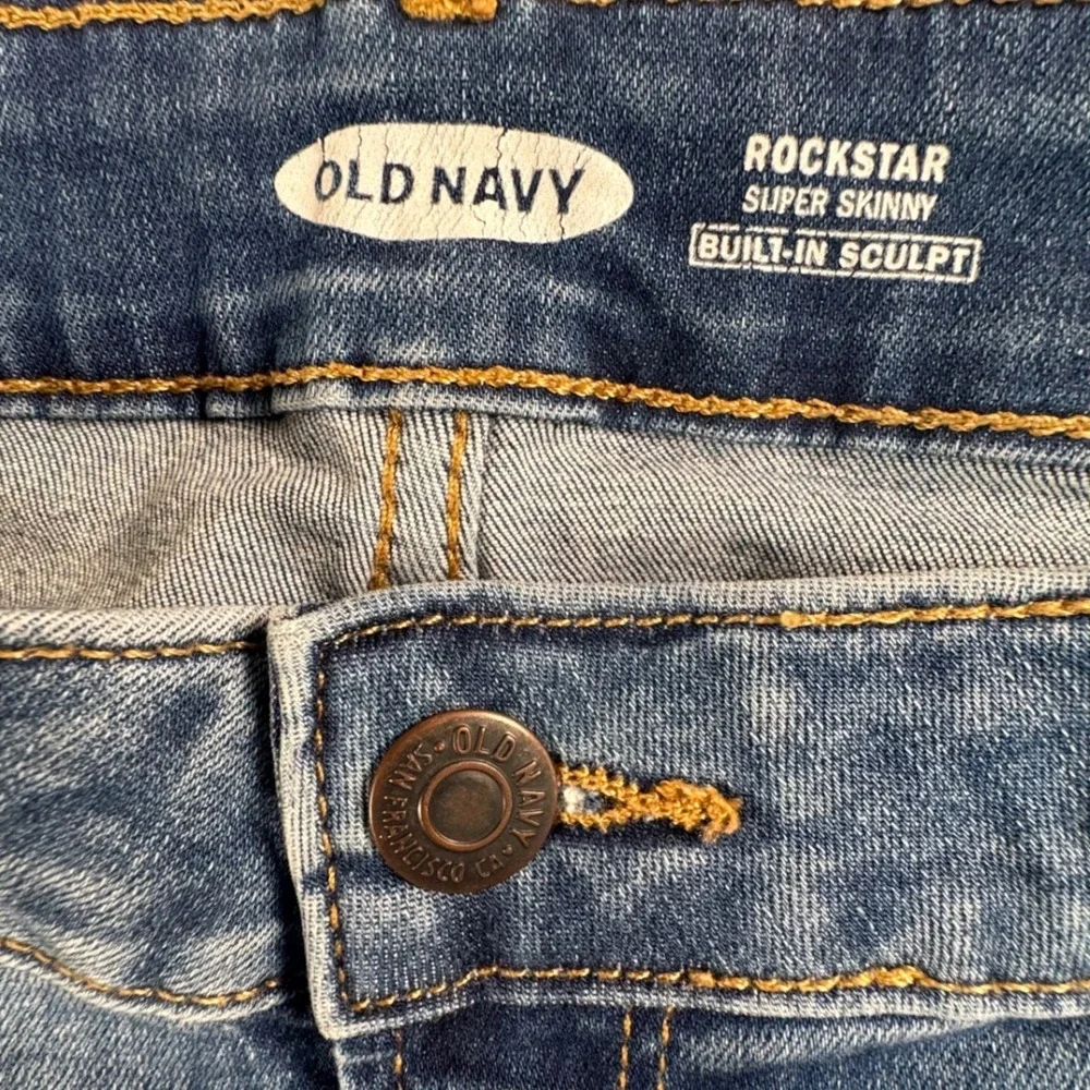 Old Navy Rockstar Built-In Sculpt Super Skinny Jean Blue Wash 14P Y2K Streetwear